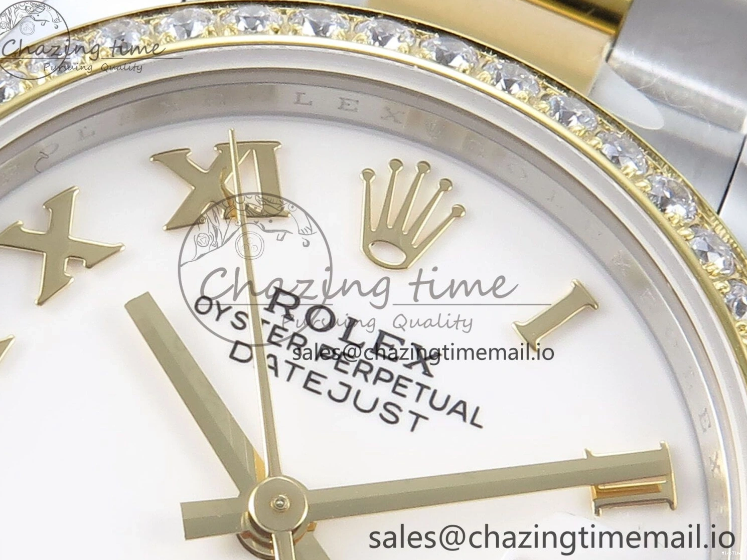 MiroTime 0317 DateJust 31 278383RBR ARF 1:1 Best Edition 904L Steel White Roman Dial Diamonds Bezel on SS YG Oyster Bracelet ETA Cozy 400